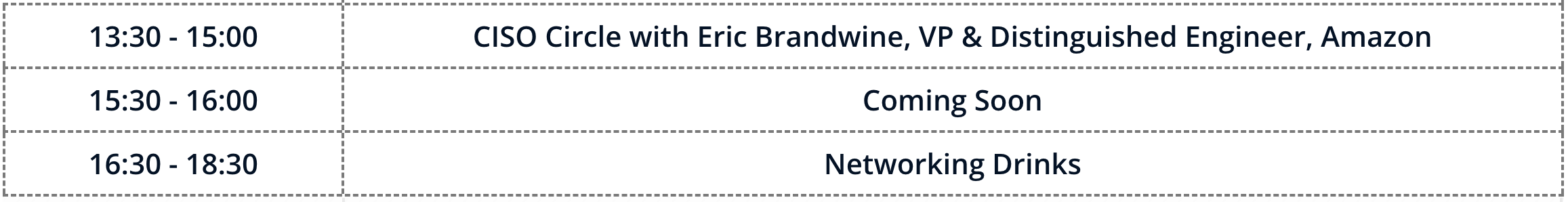 Screenshot of Event Schedule